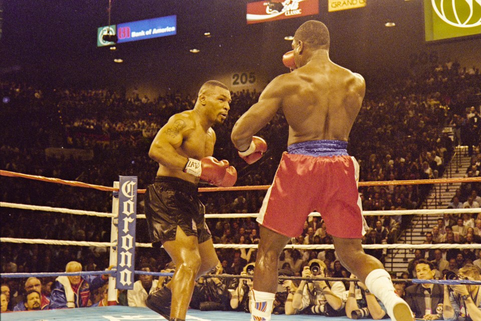 Mike Tyson in his prime against Frank Bruno in Las Vegas in 1989