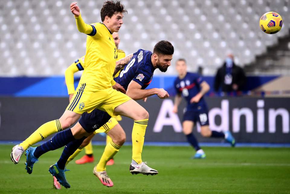 Giroud scored a diving header from Kylian Mbappe's cross to move on to 44 France goals