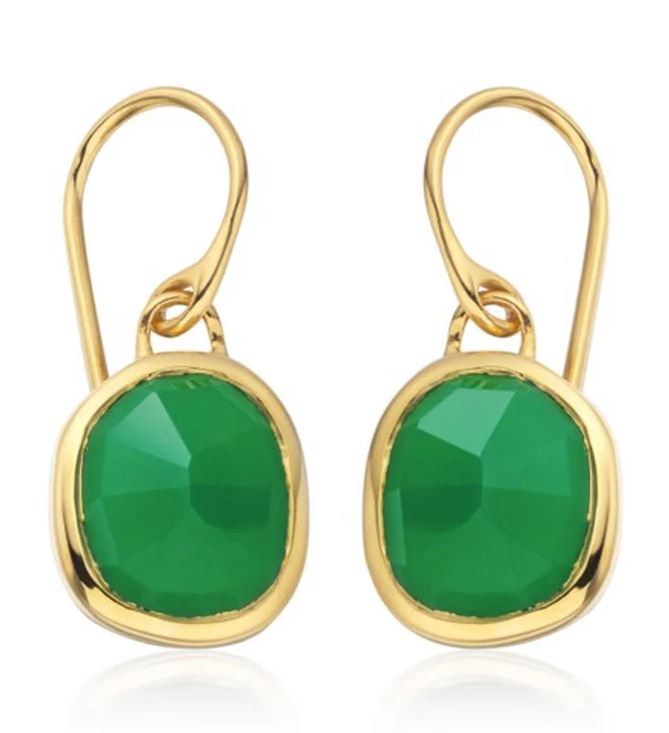 The gorgeous green earrings are availble for 