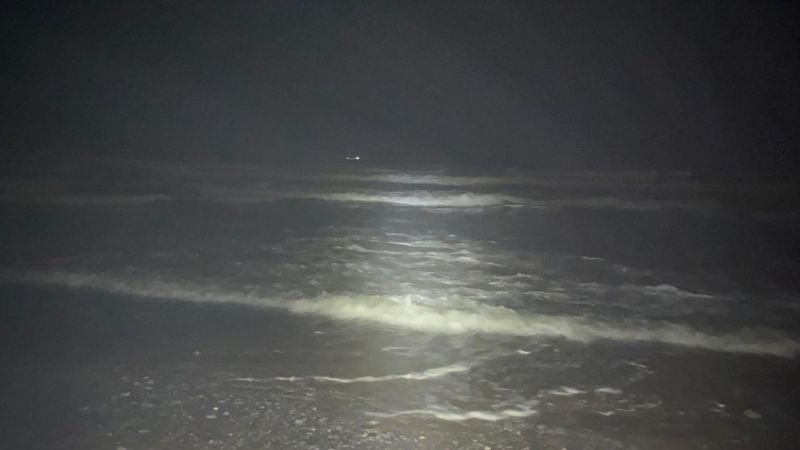 Coastguards showed how dark it was at the beach where they found the two women and kids 