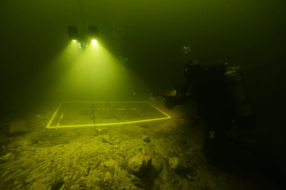 The dive was taking place to survey underwater before construction work on an old bridge