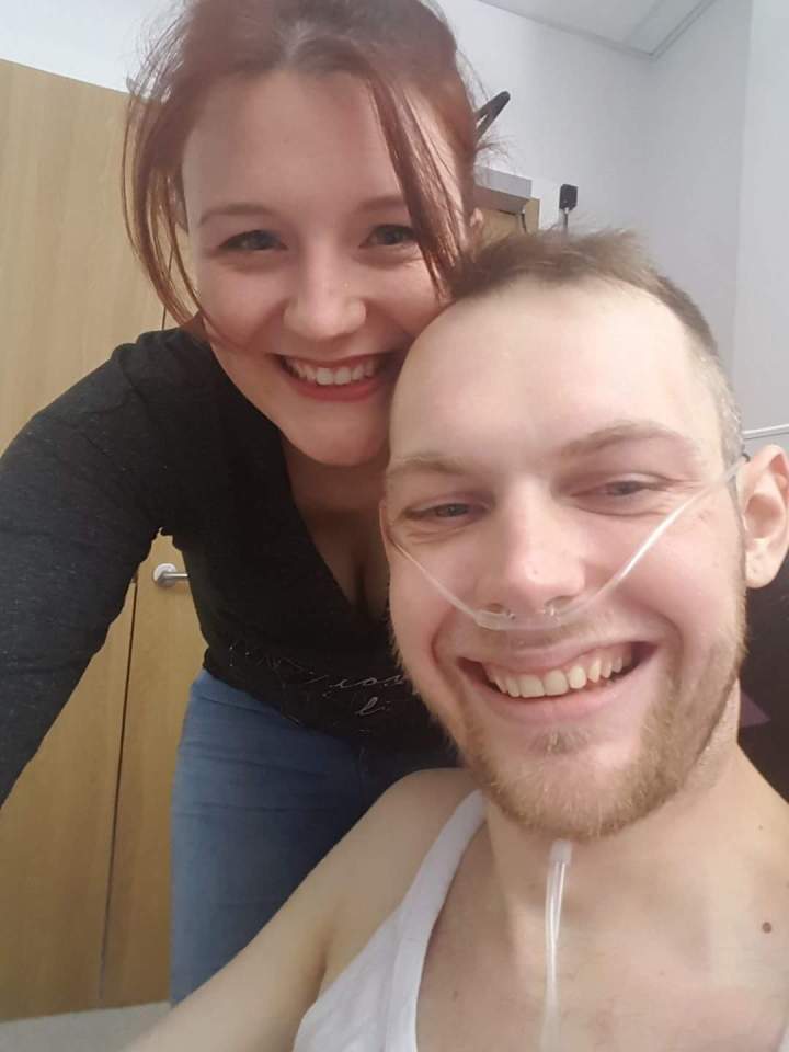 Ross Saxton-Davies died of melanoma skin cancer in 2017. He's pictured in hospital with his sister Toni