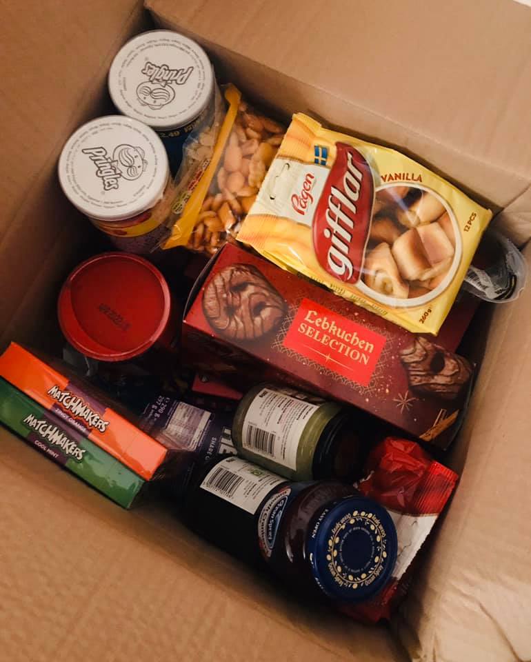 The mum sets up a festive box so she can buy Christmas goodies as she goes