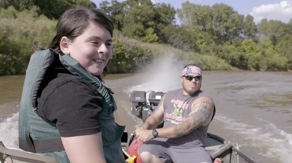 Matthew lives with his father, Juan, after being flown home by the US military in 2018. Above, the pair are pictured on a fishing trip