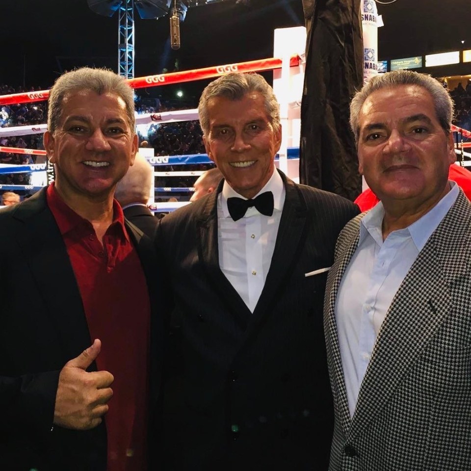 Bruce (left) and Michael (centre) Buffer are multi-millionaire UFC and boxing announcers