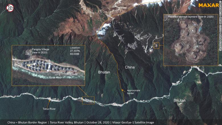 Satellite images show China is developing secret bases on a disputed border with India