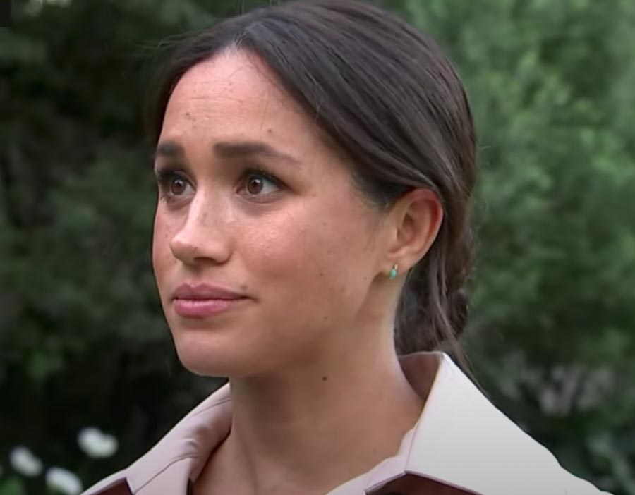 Meghan held back tears during an interview with Tom Bradby during her tour of Africa with Prince Harry