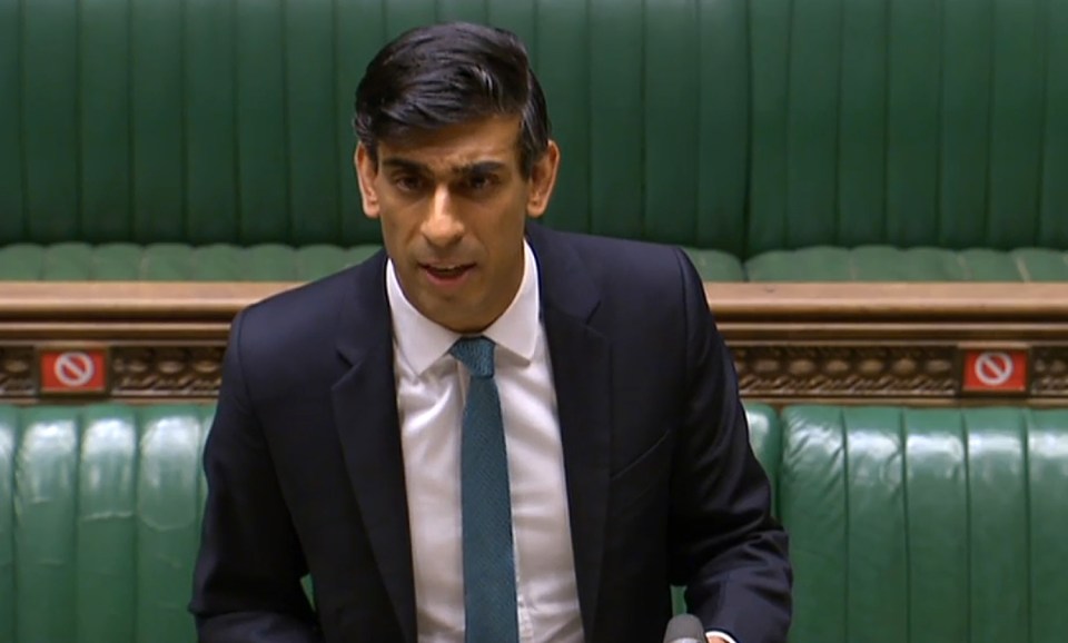 Chancellor Rishi Sunak announcing his spending review today