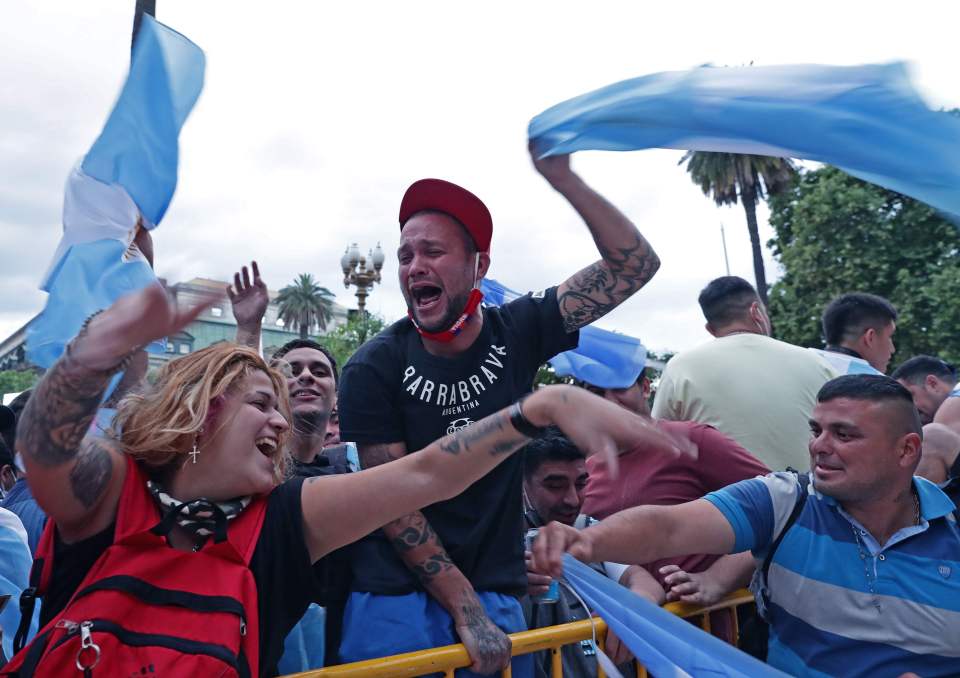 Fans have lined the streets in Argentina to pay homage to their hero