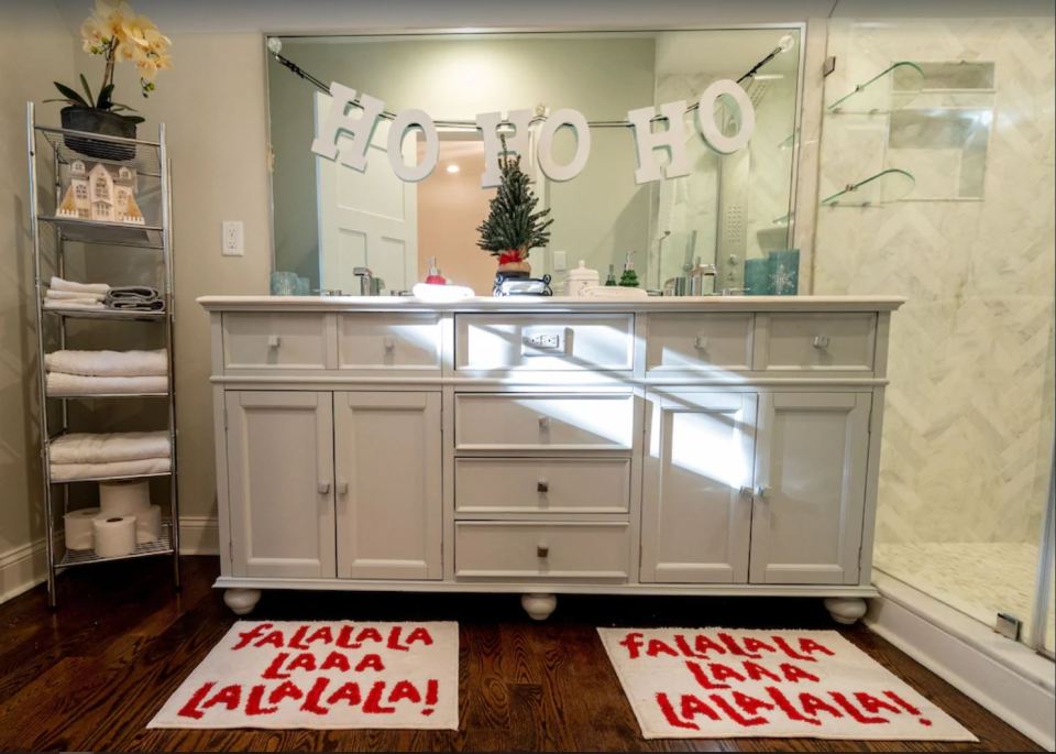 Even the bathrooms have had a festive makeover