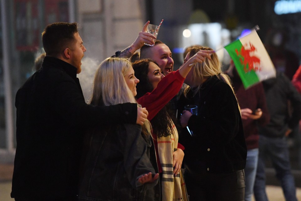 People in Cardiff enjoying a boozy Saturday night