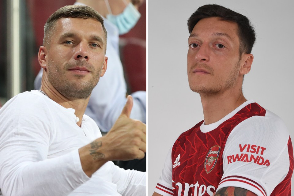 Podolski has criticised Arsenal's treatment of his former teammate Ozil