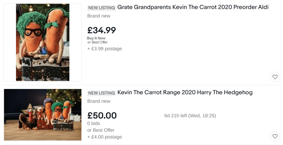 Certain characters are fetching as much as £50 on the auction site