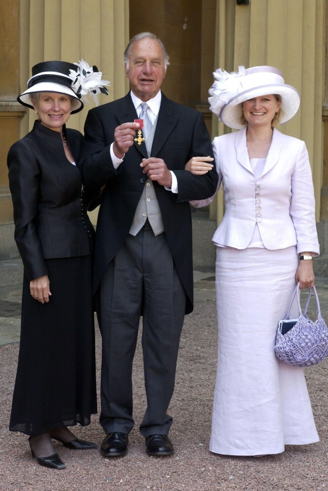 Palmer, pictured with his wife Sally and daughter Harriet, was made an OBE in 2004