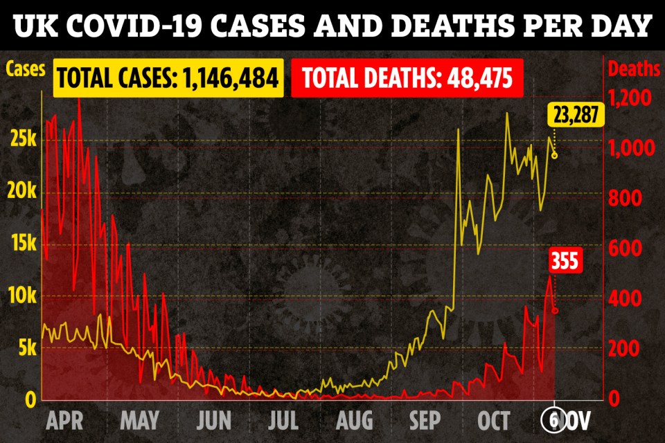 Another 355 Brits were reported to have died with coronavirus yesterday - although official figures suggest the second wave is beginning to slow