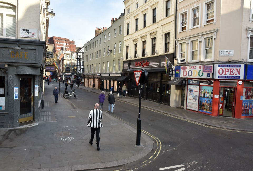 Central London was virtually empty as all non-essential shops were forced to shut