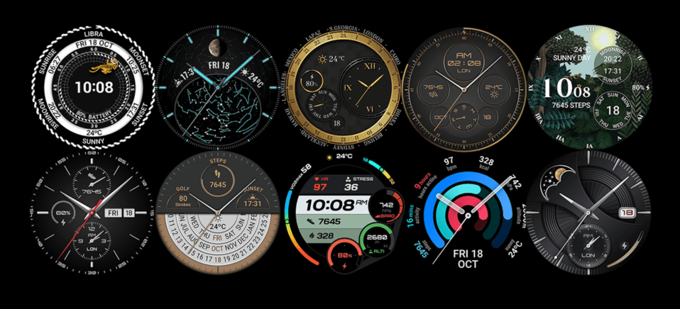 The smartwatch has a fun selection of digital faces to choose from