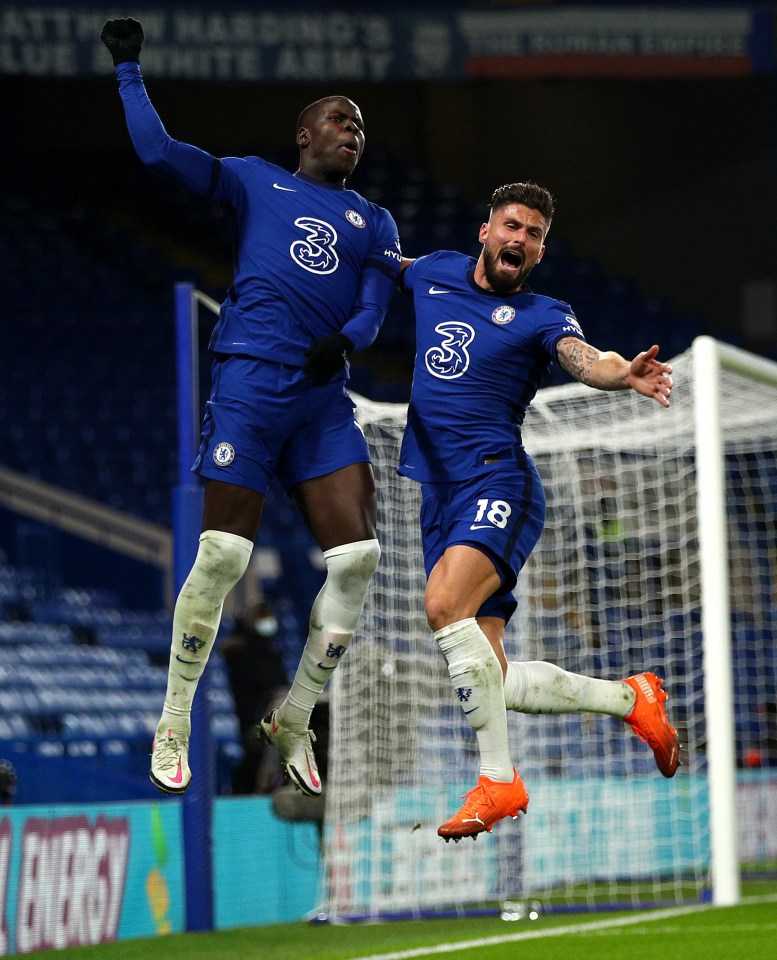 Kurt Zouma, scoring here against Leeds, has four goals this season