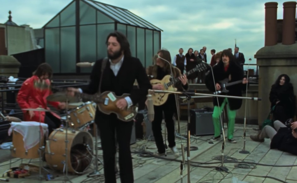 Their legendary last live performance on the roof is the film's centerpiece