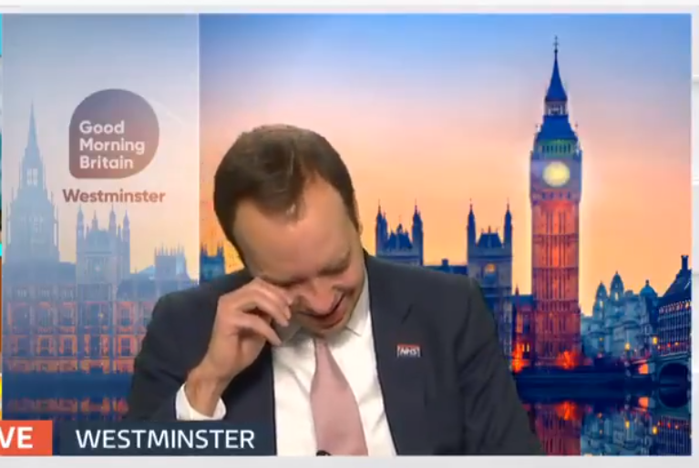 An emotional Matt Hancock cried live on TV this morning after 'such a tough year'