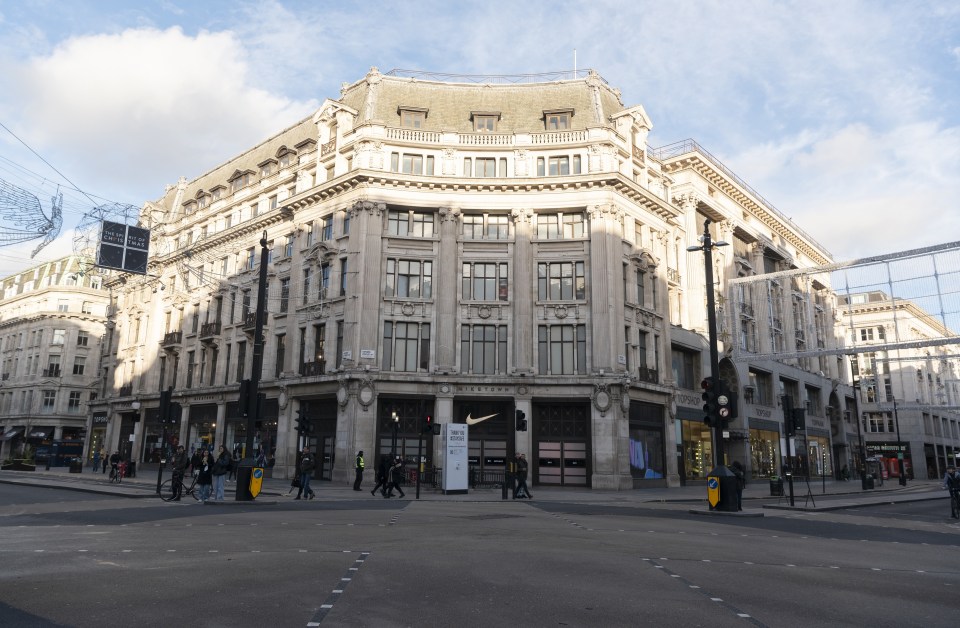 Shops are deserted in London today