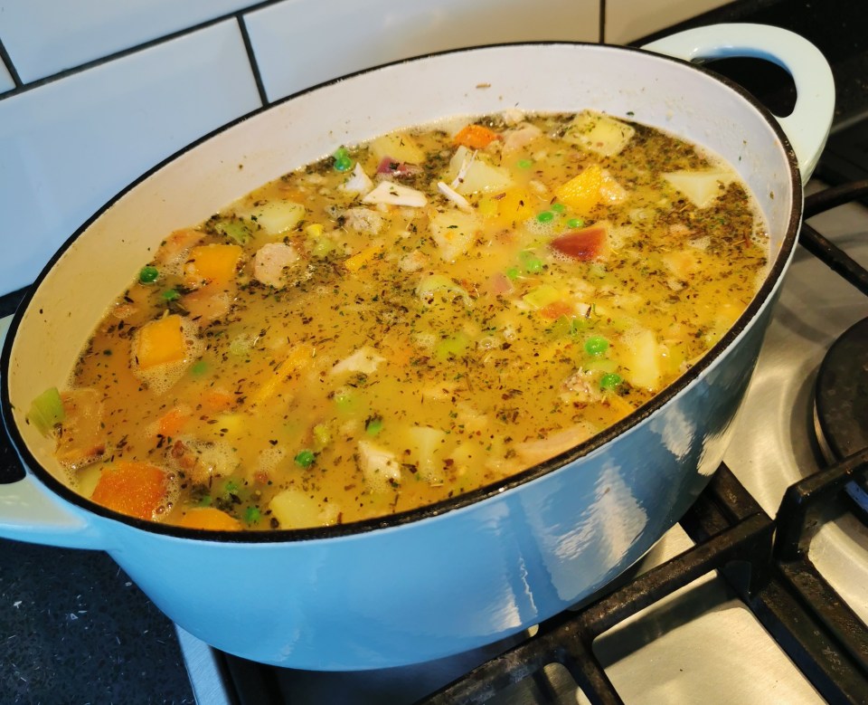 The stew is huge and will make enough for a few meals each, with Emma storing some in the freezer 