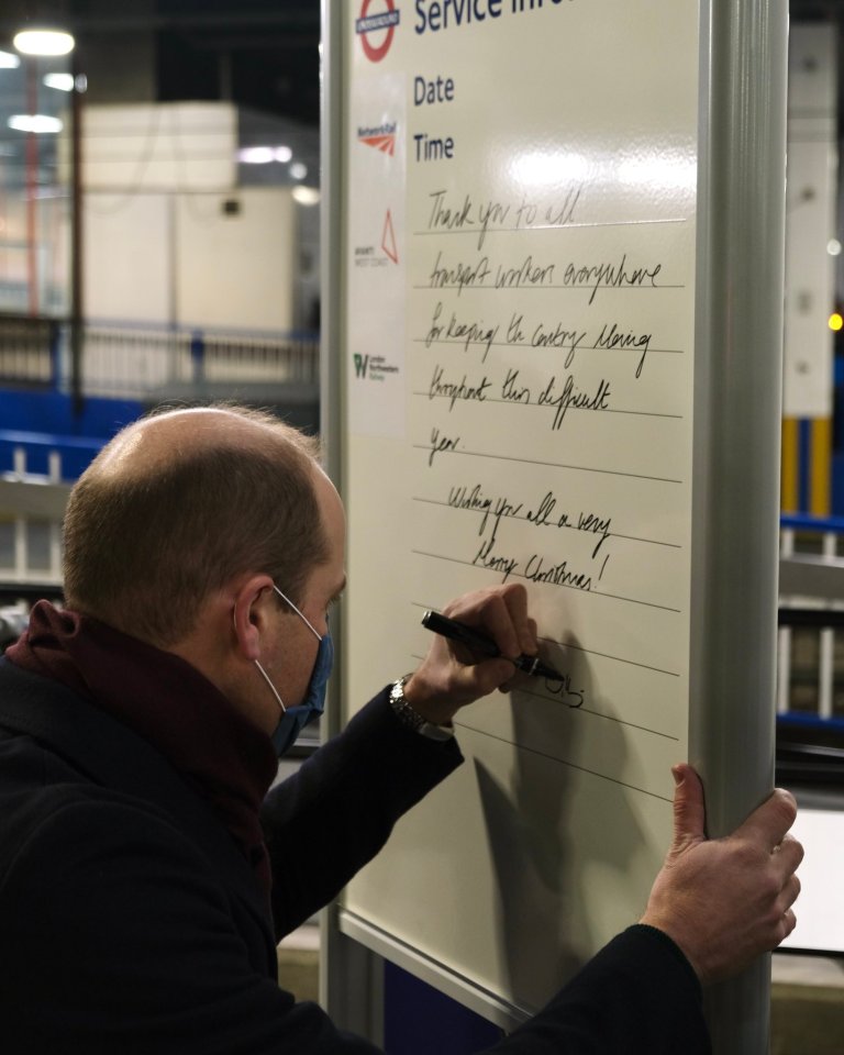 Prince William signed the noticeboard too