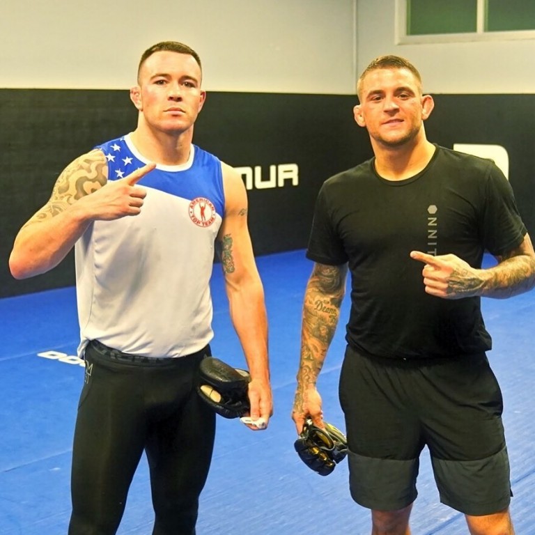 Colby Covington pictured with former training partner Dustin Poirier 