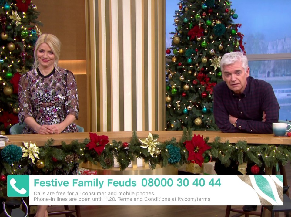 Phillip's co-host Holly Willoughby smiled at the dig but didn't join in