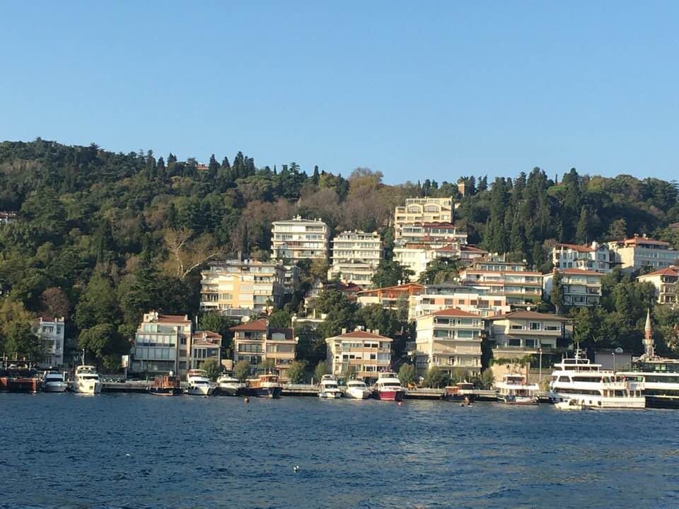 View across the Bosphorus to the Asian side of Istanbul in Turkey