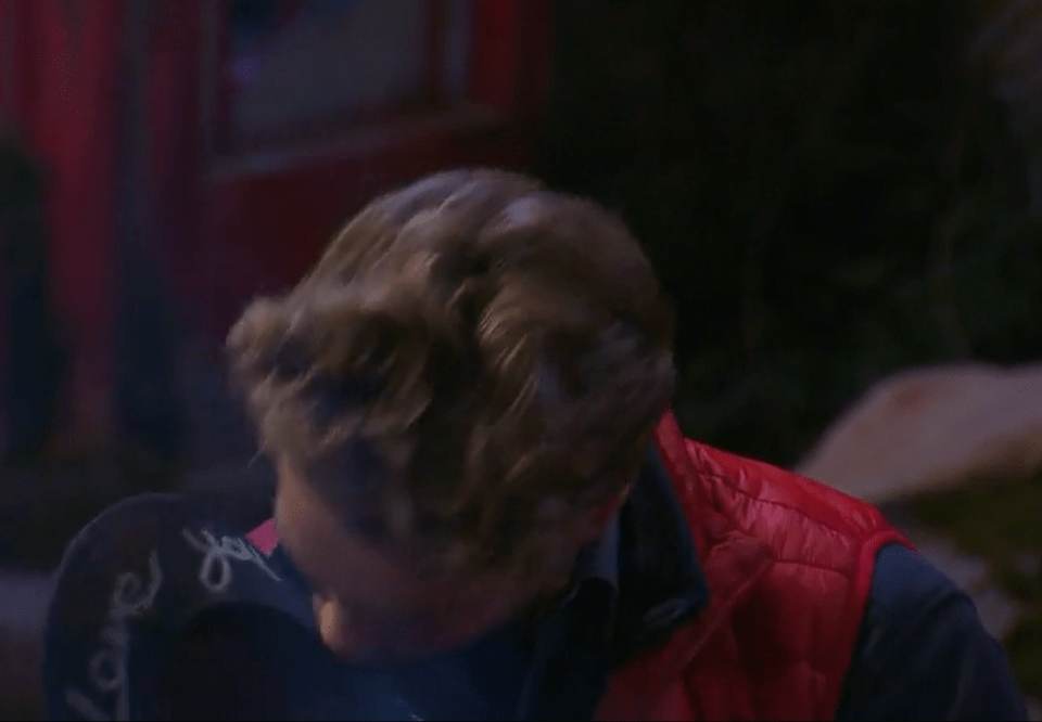 AJ kisses his hat during the live segments on I’m A Celeb