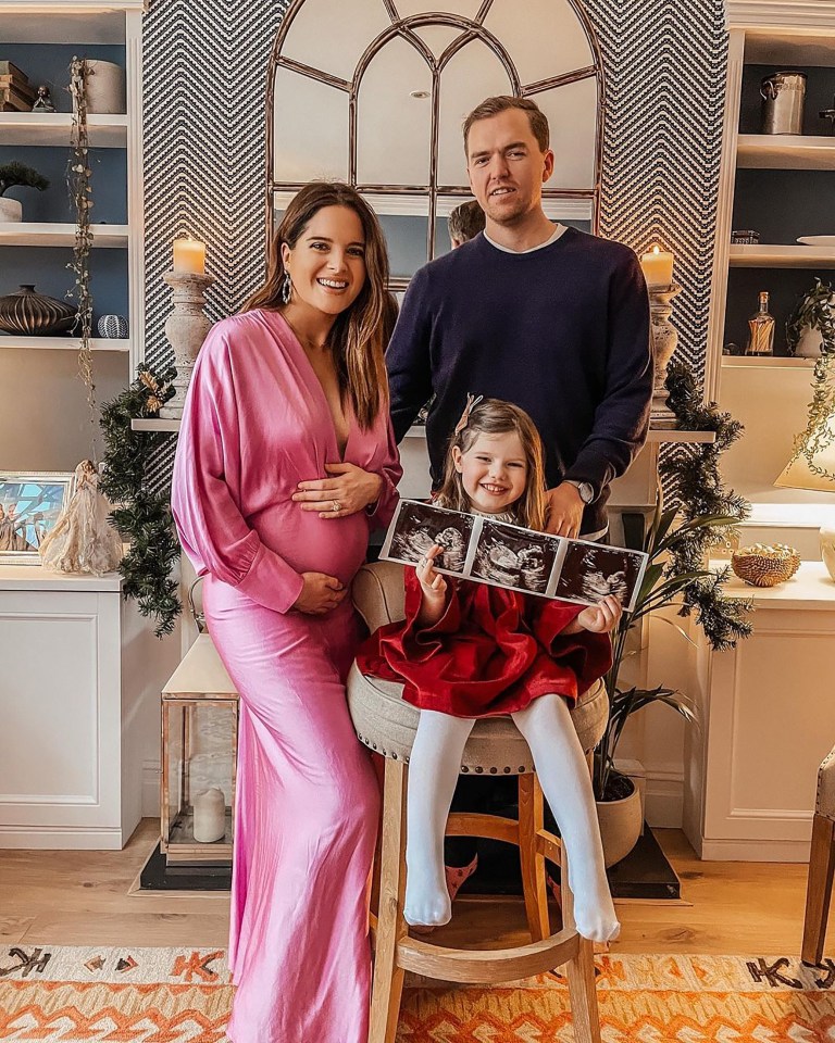 Expecting mum, Binky, with fiancé Max Darnton and her first child India