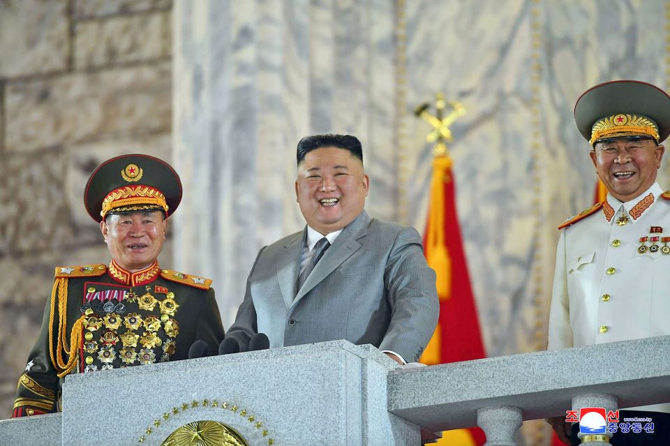 Kim Jong-un inspecting the parade 