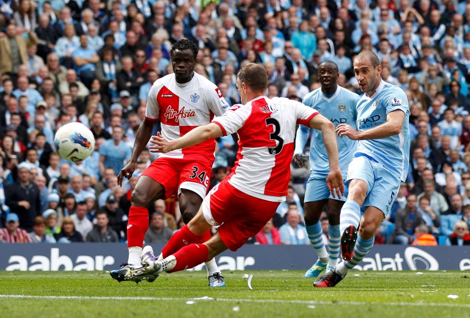 Pablo Zabaleta scored the opening goal of the game against QPR