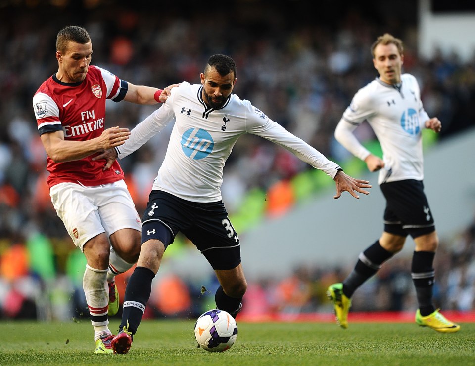 Sandro in action for Spurs during a North London derby game against Arsenal