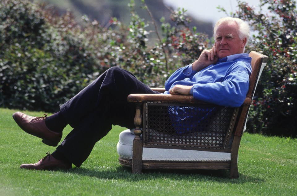 David posing at his home in Cornwall in 1993 - he was often described as leading a reclusive lifestyle