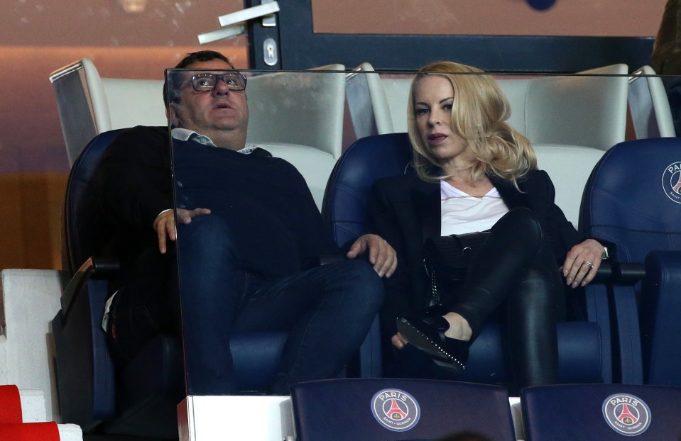 Raiola, pictured here with Zlatan's wife Helena Seger, has been with the Swede since he was 18 and playing for Ajax 