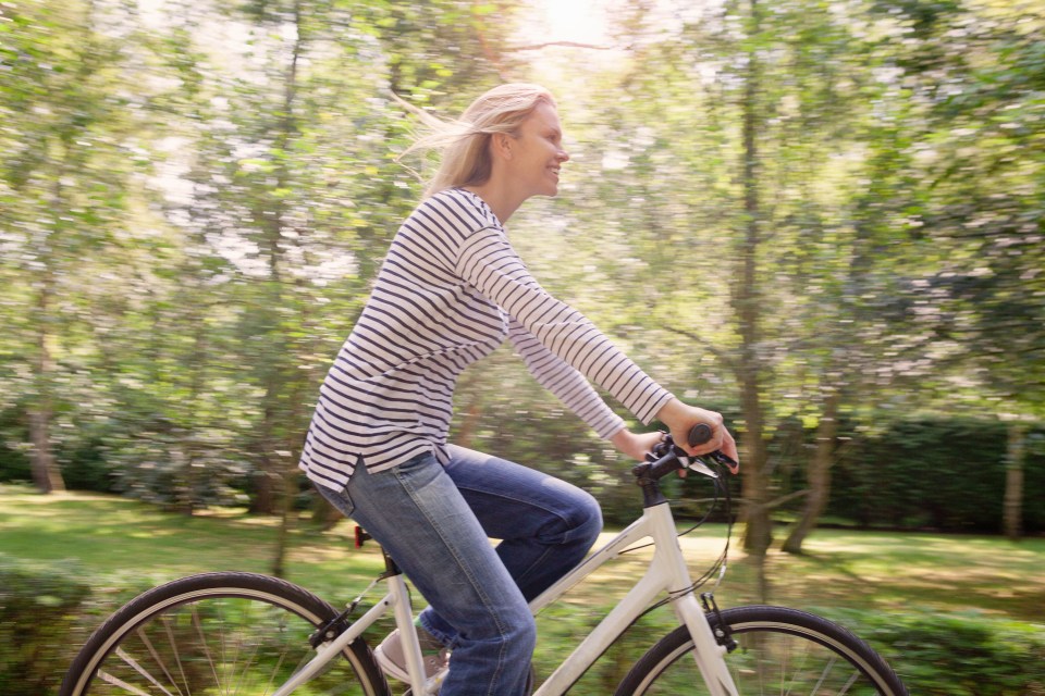 Jennifer had no redness after an hour's bike ride in the second week (stock image)