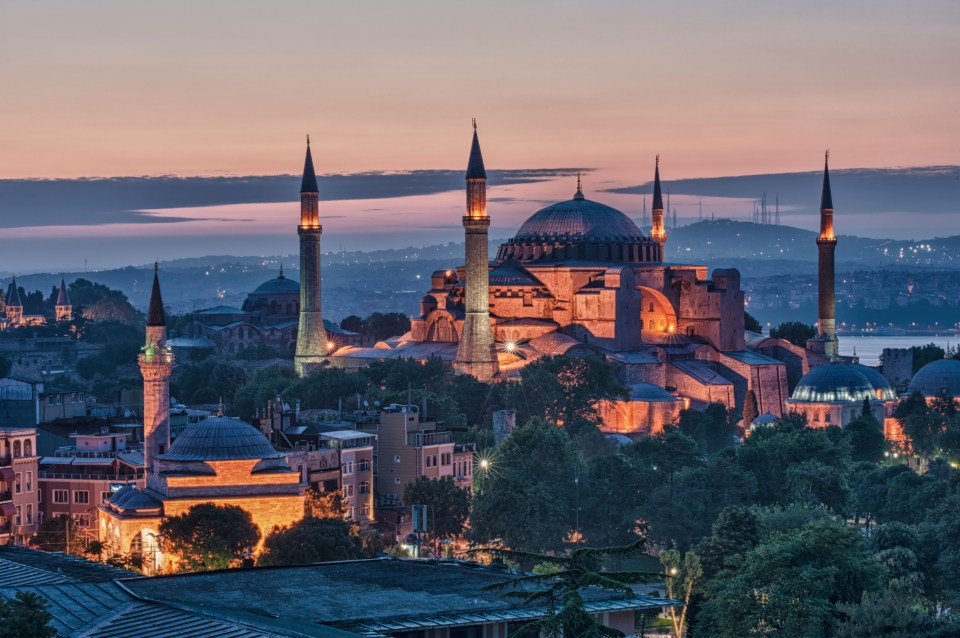 The Hagia Sophia in Istanbul sits on the European side of Turkey