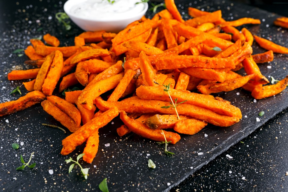 You could switch to sweet potato fries to pack more fibre in