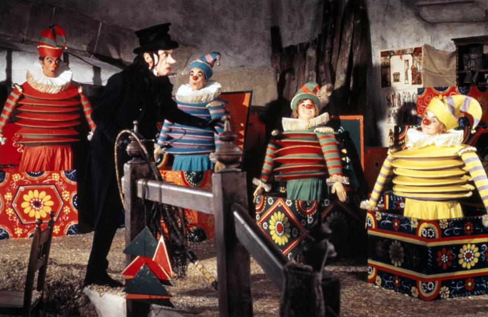 The child catcher scene was filmed in a town square in Rothenburg ob der Tauber, in Bavaria