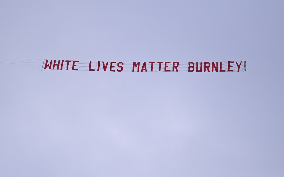 Some Burnley fans shockingly flew this banner over Turf Moor