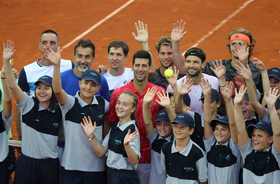 Novak Djokovic, centre, and Alexander Zverev, back right, were both blasted by fellow tennis ace Nick Kyrgios