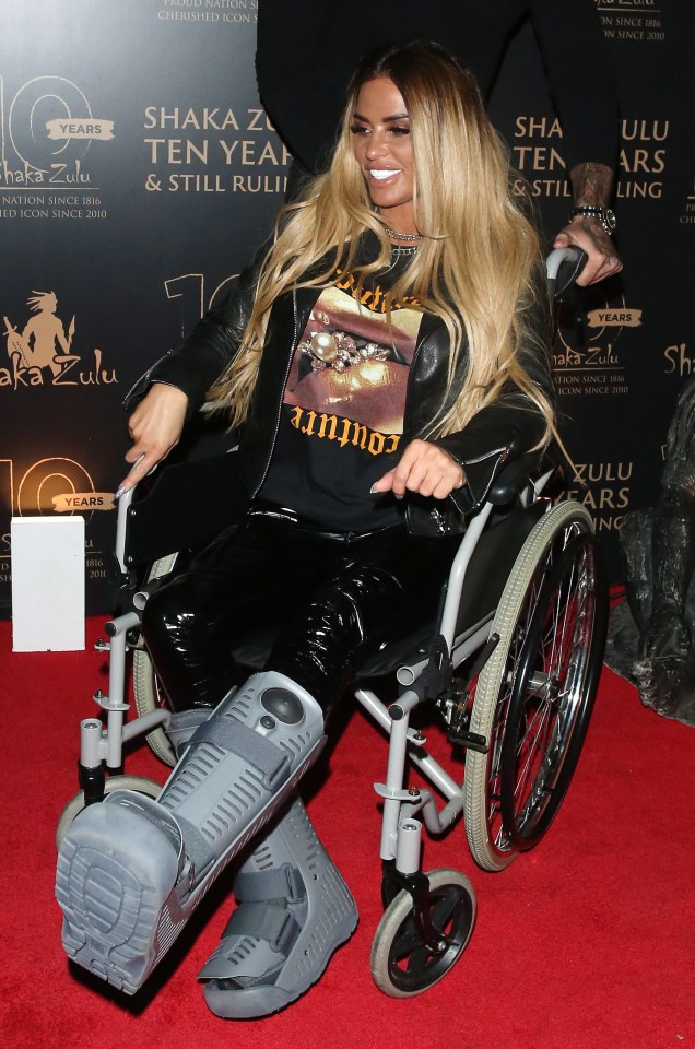 She went to an event in September in a wheelchair wearing orthopaedic boots