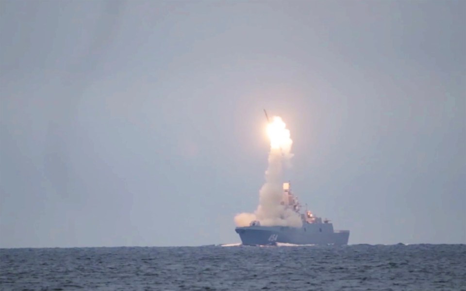 The Zircon hypersonic cruise missile is launched from a frigate in the White Sea