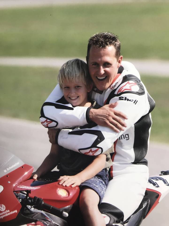 F1 legend Michael Schumacher with a young Mick