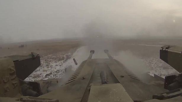 The Russian Ministry of Defence shared footage of the tanks to social media