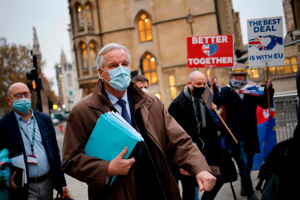 Michel Barnier in London today for Brexit talks