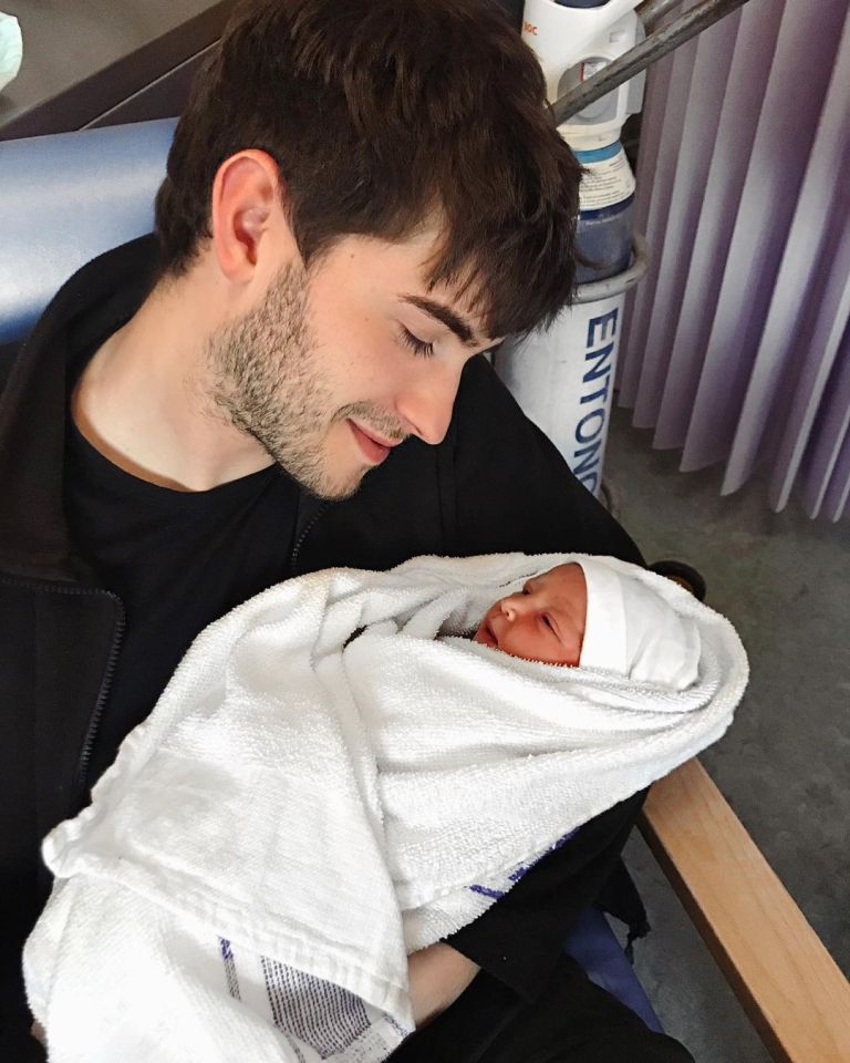 Boyfriend Alex pictured with their daughter