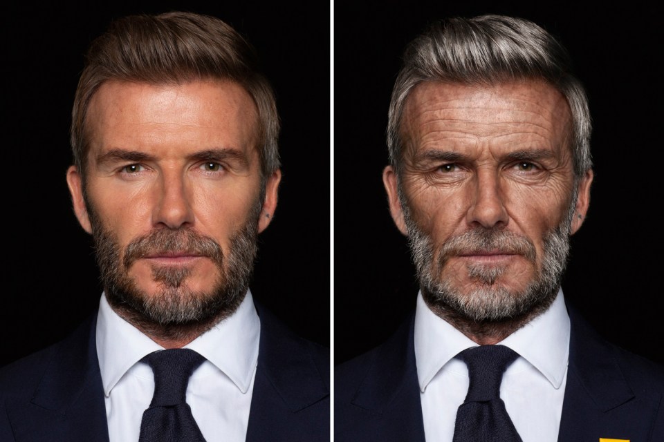 Meanwhile David Beckham slips into silver-fox territory